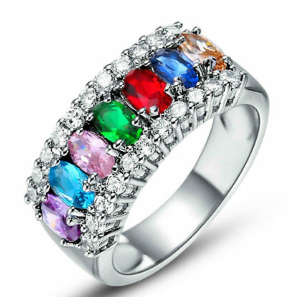 Color rainbow style fashion ring